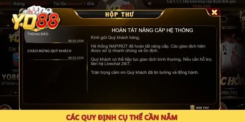 Các quy định cụ thể cần nắm