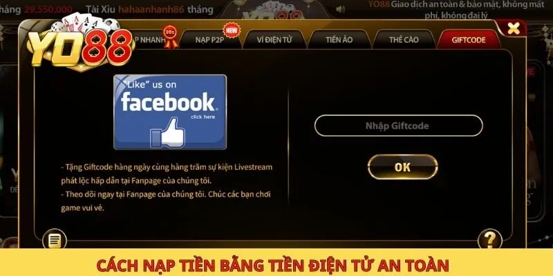 Cách nạp tiền bằng tiền điện tử an toàn 