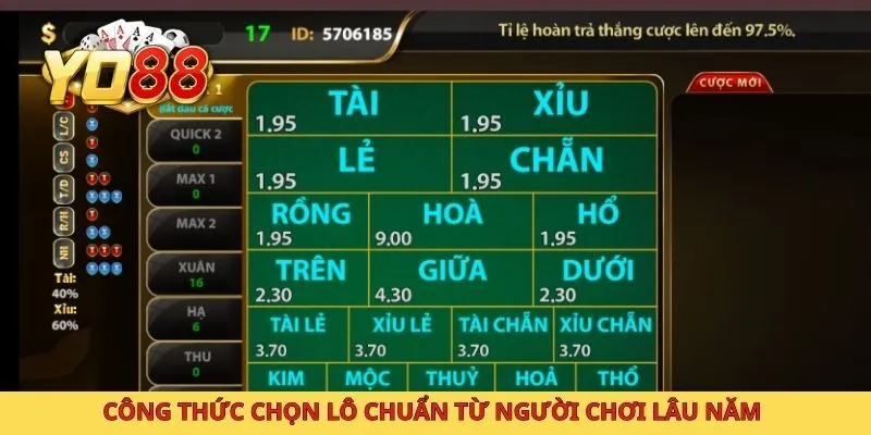 Công thức chọn lô chuẩn từ người chơi lâu năm