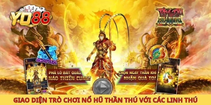Giao diện trò chơi nổ hũ thần thú với các linh thú huyền thoại