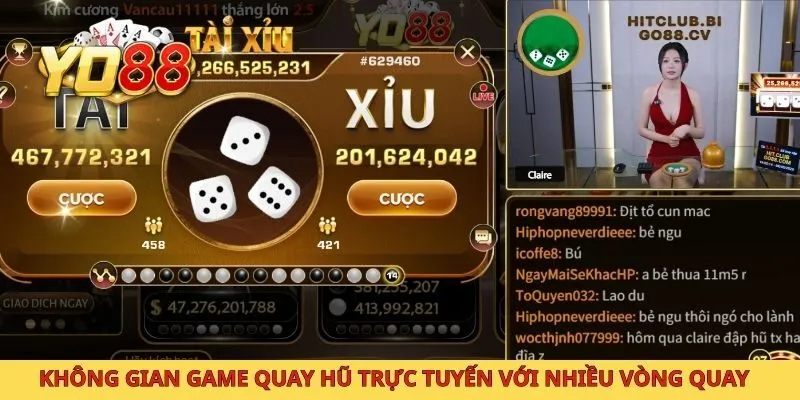Không gian game quay hũ trực tuyến với nhiều vòng quay 