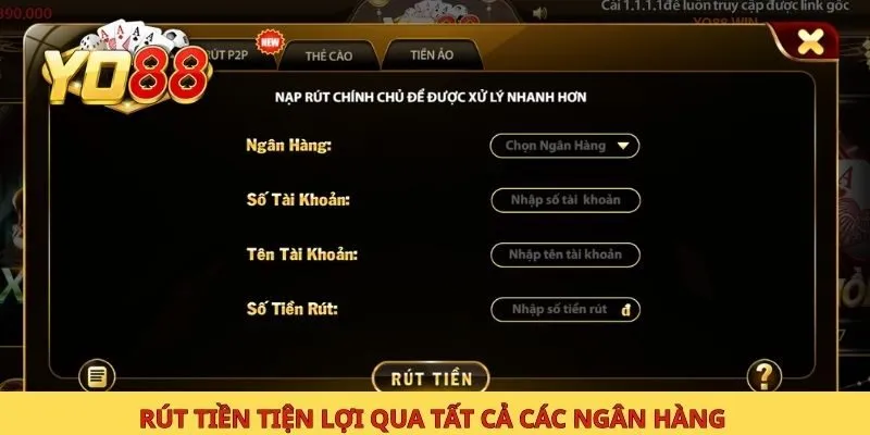 Rút tiền tiện lợi qua tất cả các ngân hàng